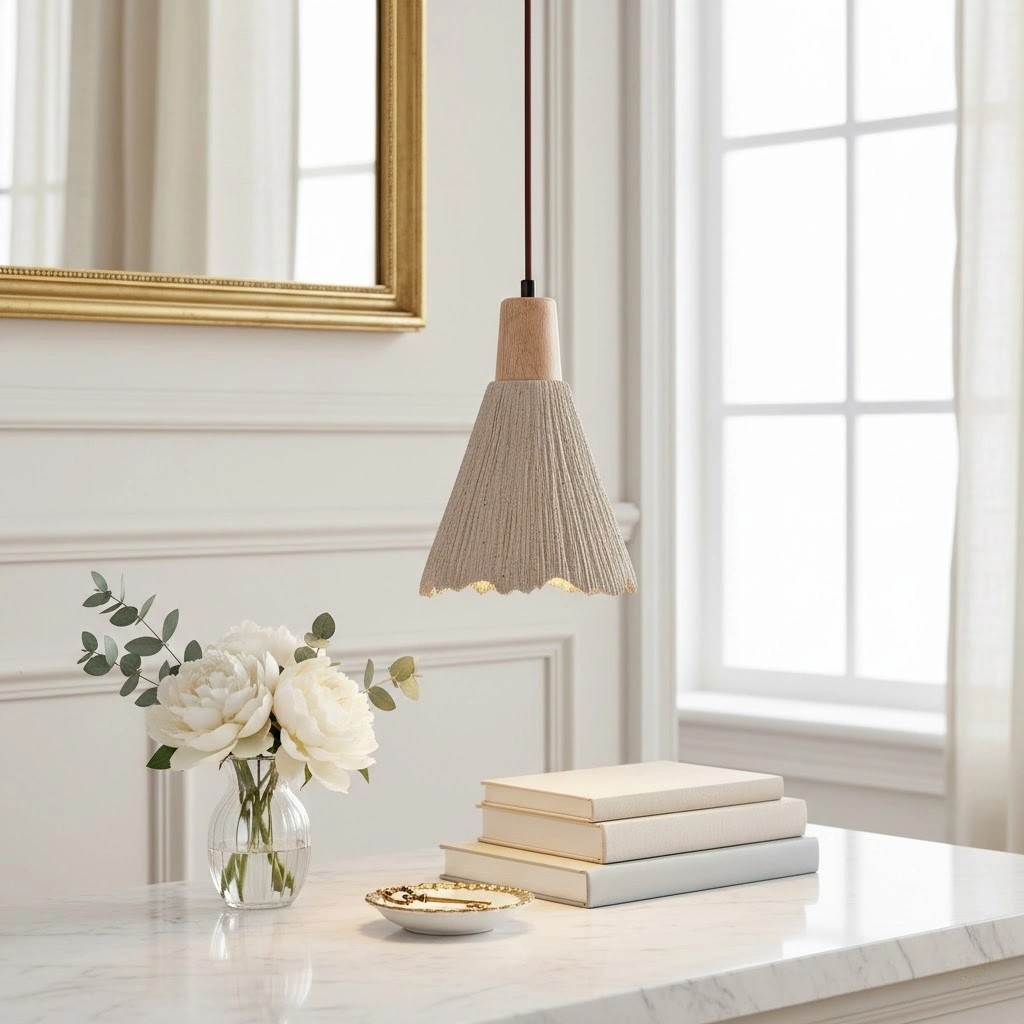 Solaraeon Pleated Pendant Lamp Modern Industrial Hanging Light for Dining and Living Spaces T1132