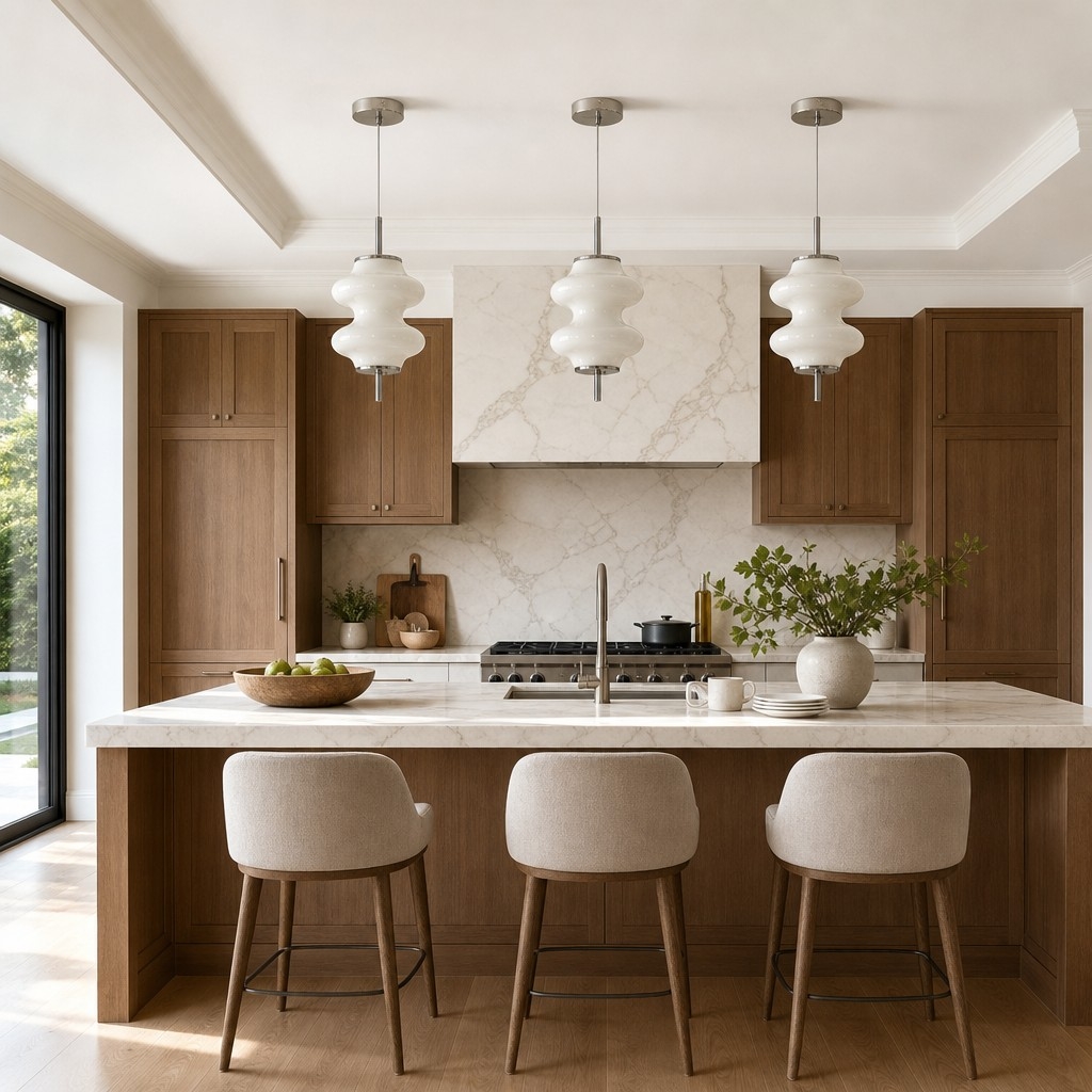 Mallew Honeycomb Layered Pendant Light - Modern Design Glass Hanging Lamp for Dining Room and Bedroom T2240