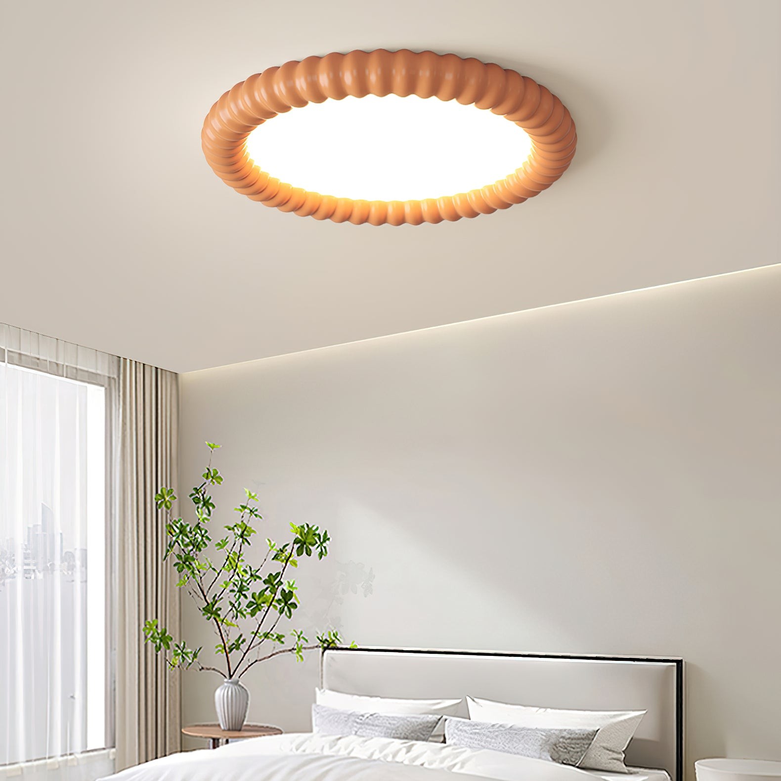 Cream Style Ripple Ring Ceiling Lamp M421