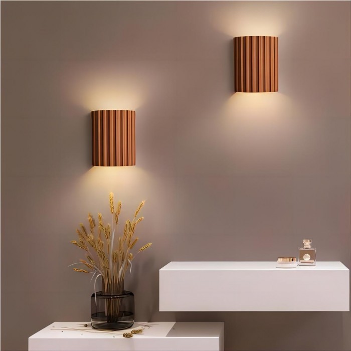 Ribbed Resin Design - Minimalist Wall Light for Modern Interior Spaces S104