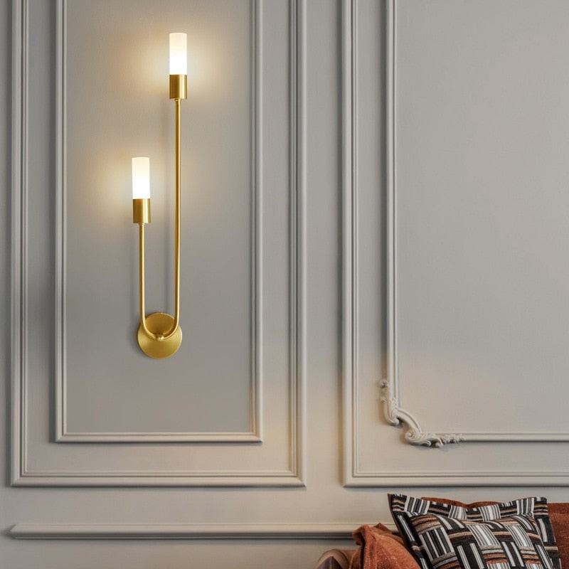 Modern Copper U-Shape Luster LED Wall Lamp M39
