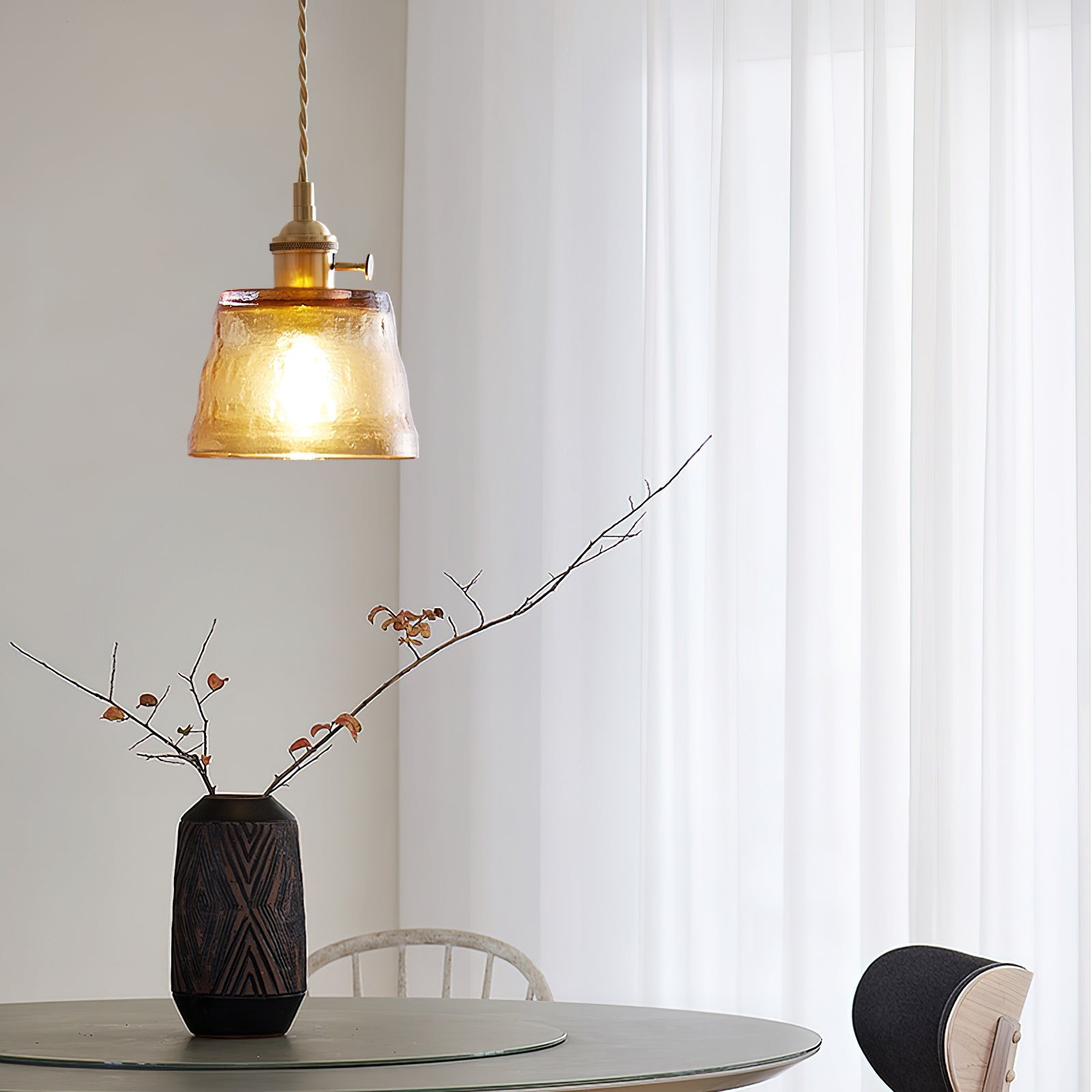 Retro Small Cup Glass Pendant Lamp M174