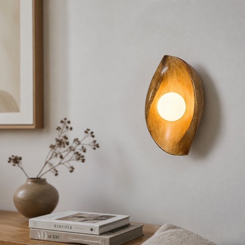 Goviena Modern Cocoon-Shaped Wall Sconce - Minimalist Decorative Wall Lamp for Bedroom and Hallway T2254