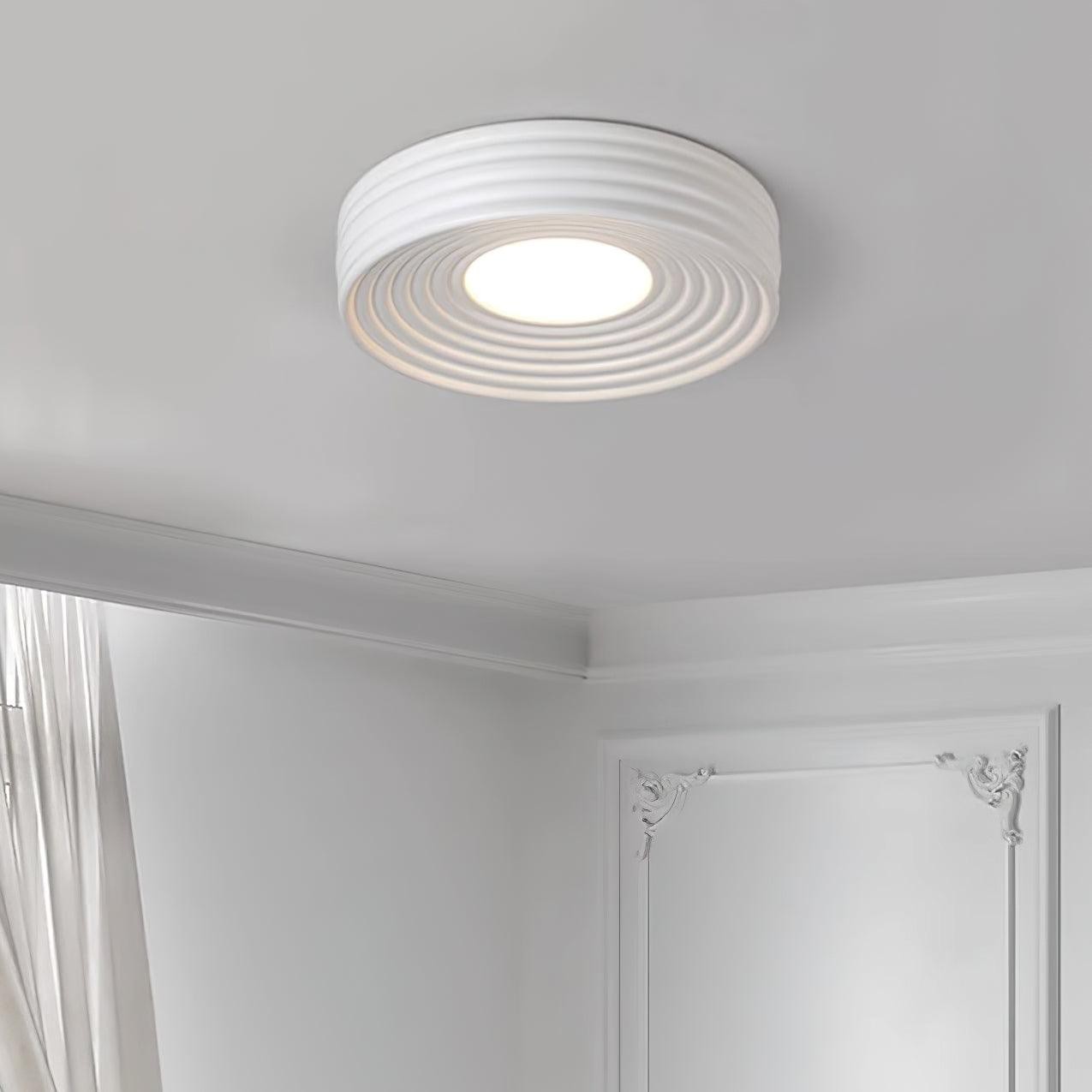 Cream Ribbed Three-color Changing Ceiling Light M290