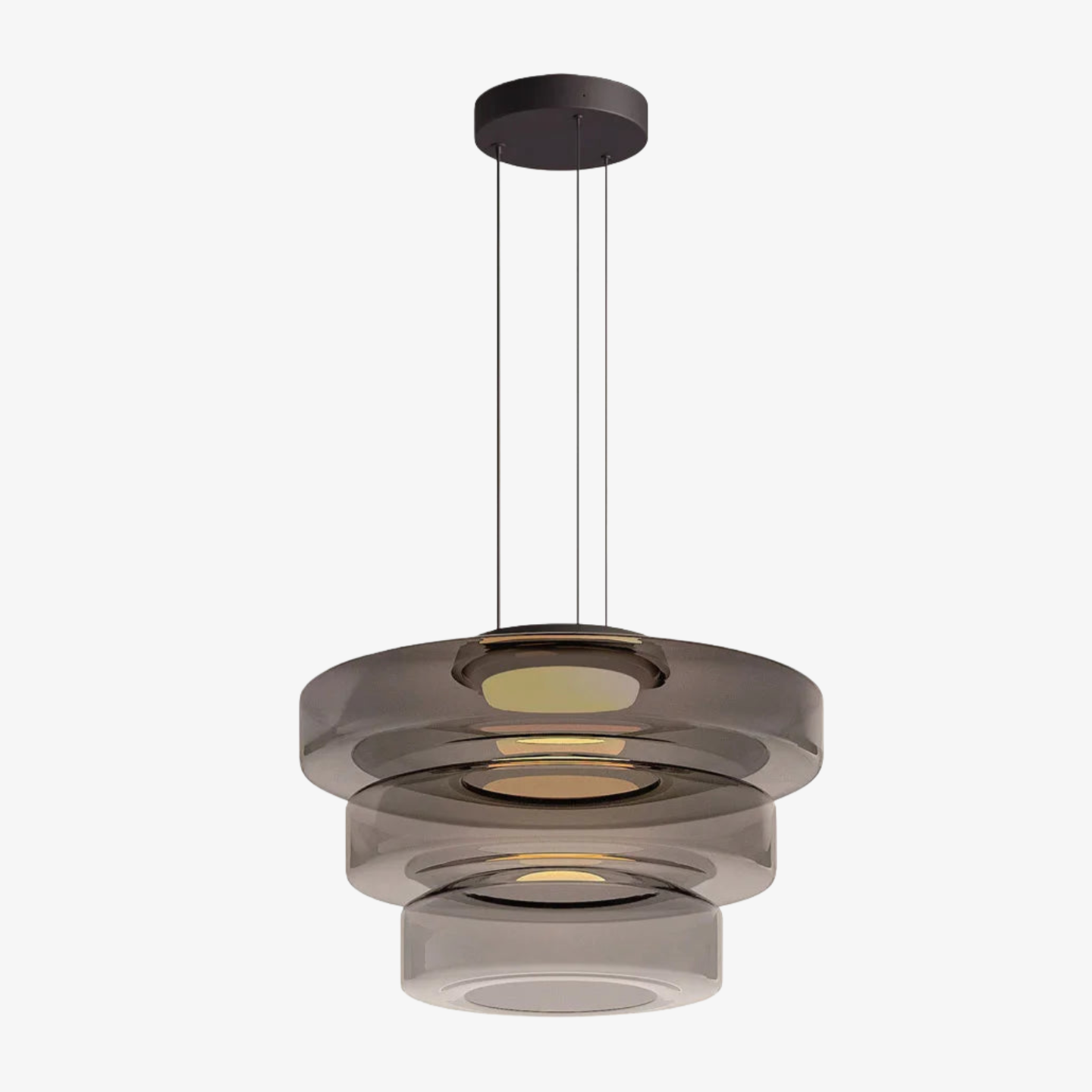 Nora Contemporary Multi-Layer Glass Pendant Lamp - Adjustable Hanging Light for Living Room or Kitchen Island T743