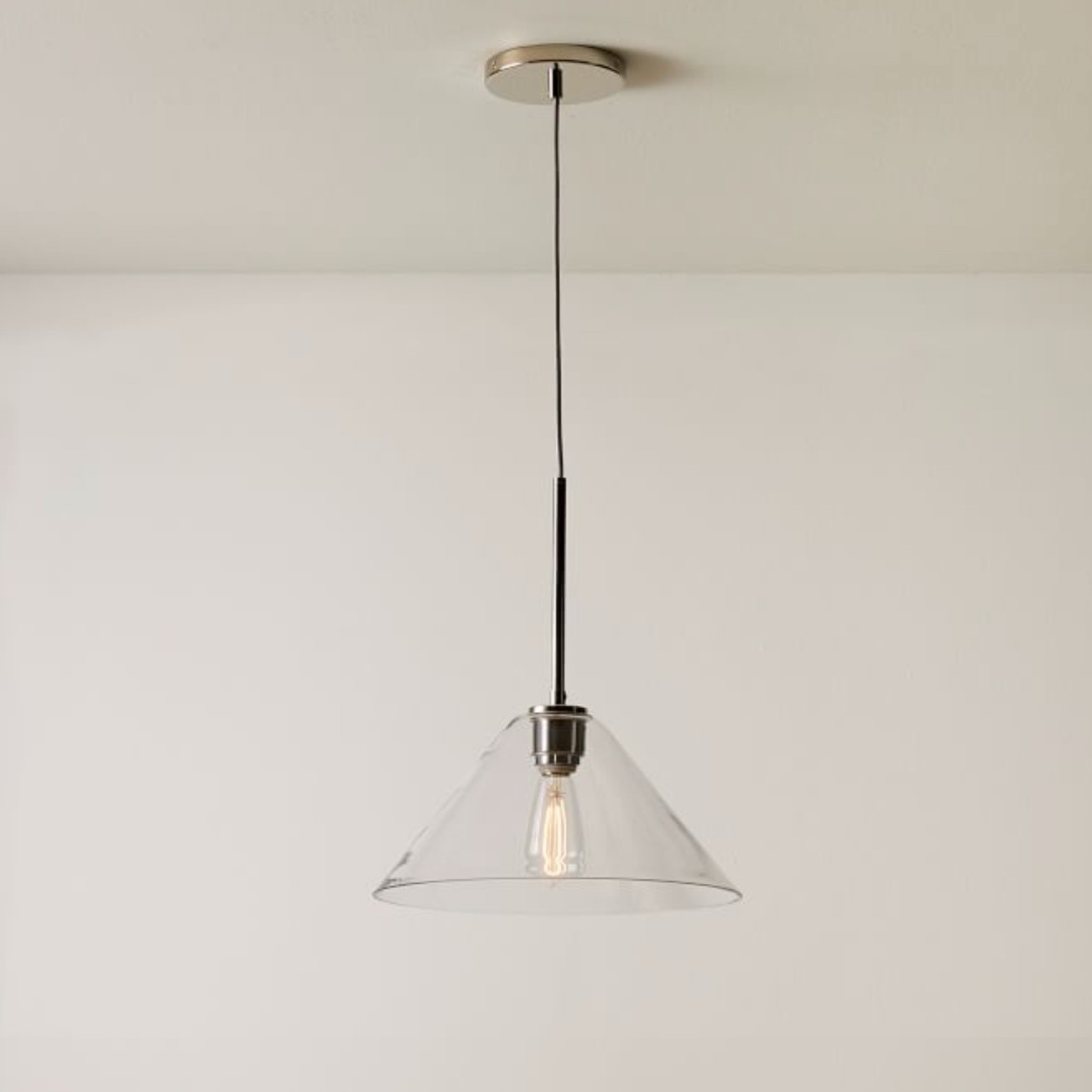 Conica Clean Line Glass Cone Pendant Fixture - Modern Bar Counter T104