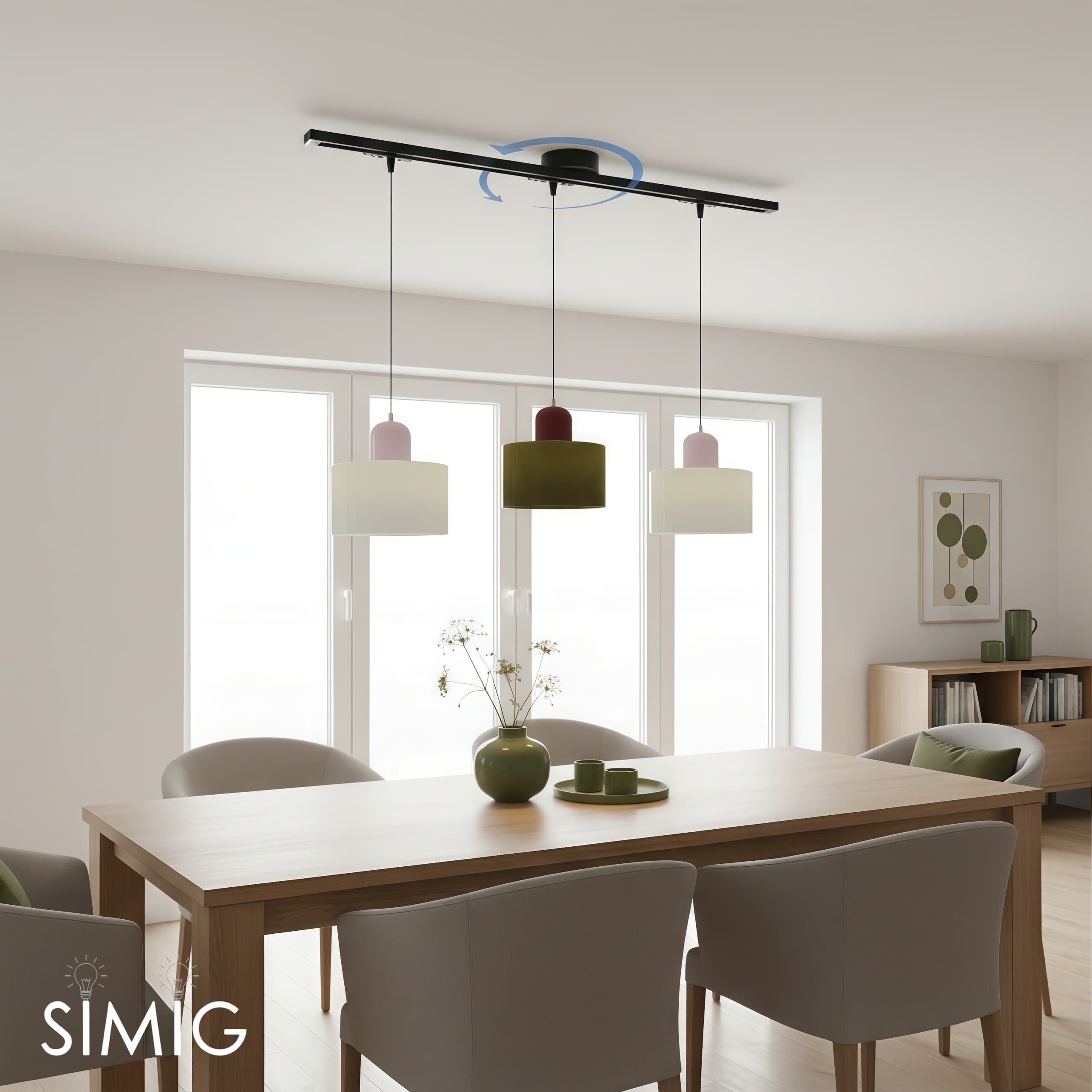 Axitra Rotatable Pendant Light Ceiling Rail – Sleek Adjustable Track for Pendant Lights Contemporary N21