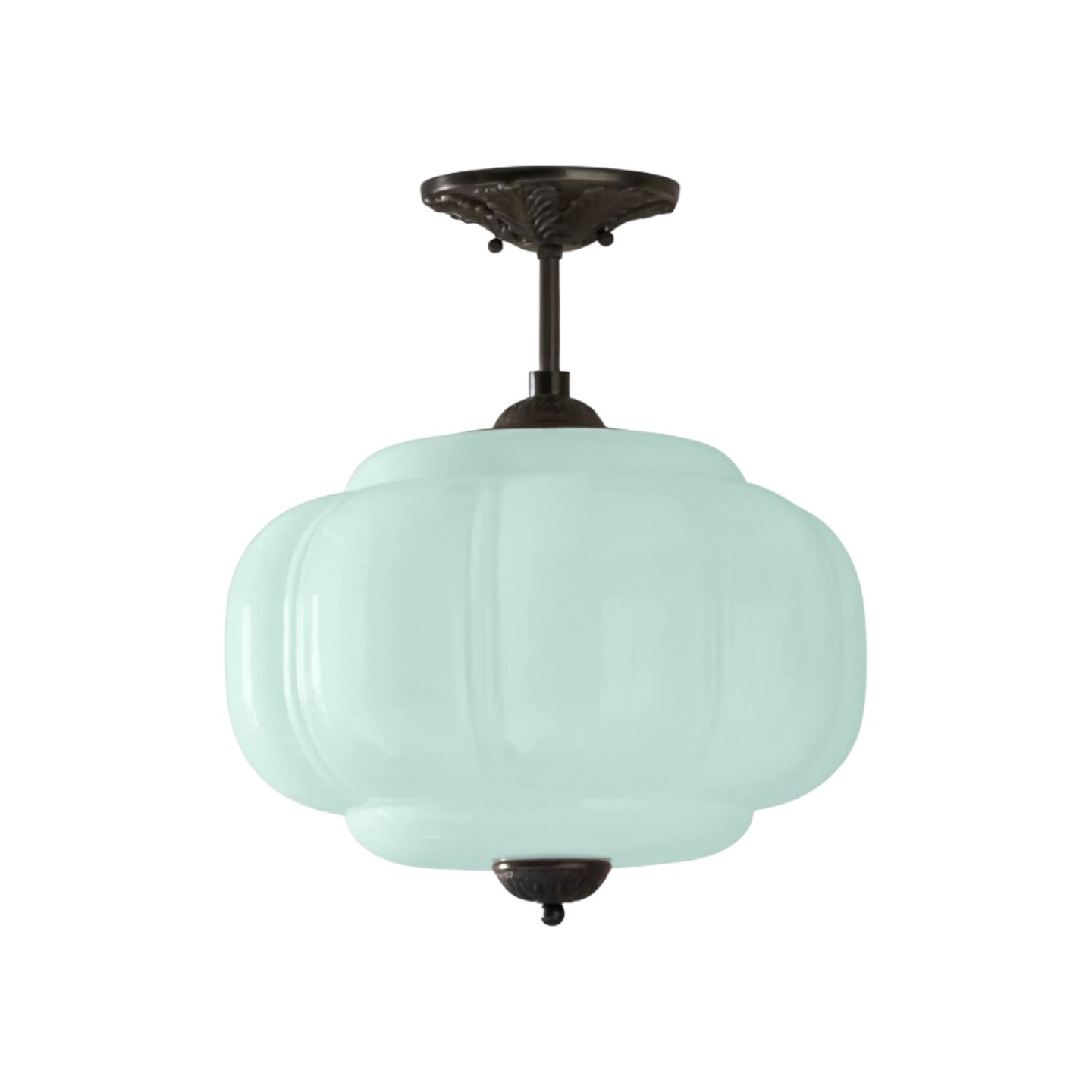 Eloise Vintage Glass Pendant Light - Elegant Design Semi-Flush Mount Light G53