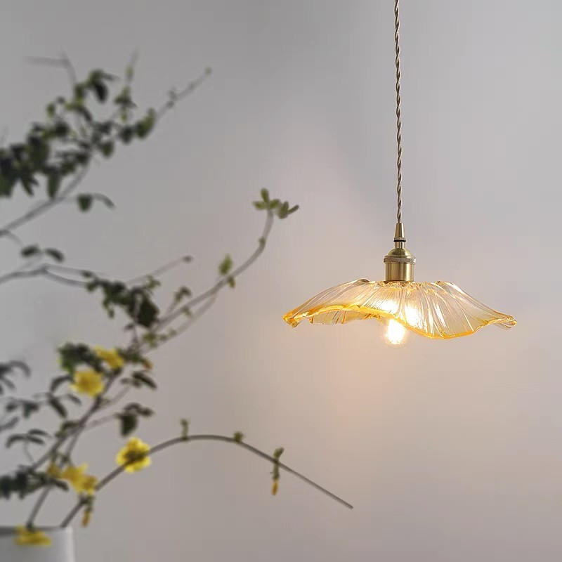 Tiffany Lotus Glass Pendant Light for Living Room S08