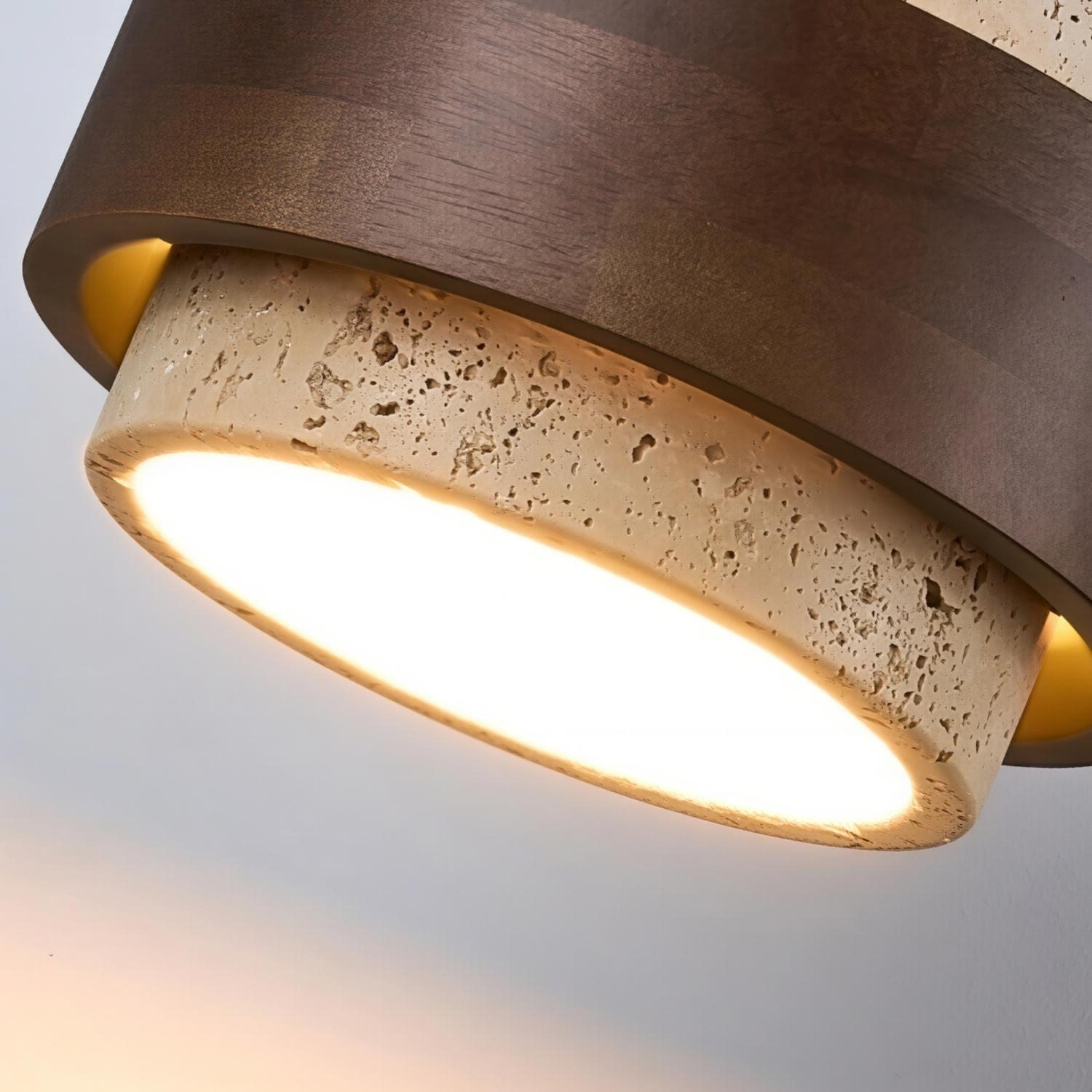 Natural Stone Texture Ceiling Light - Wabi Sabi Style Fixture T1103