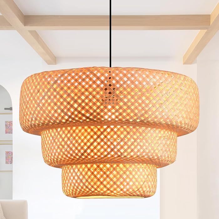 Boho Bamboo Pendant Light Fixture T2121