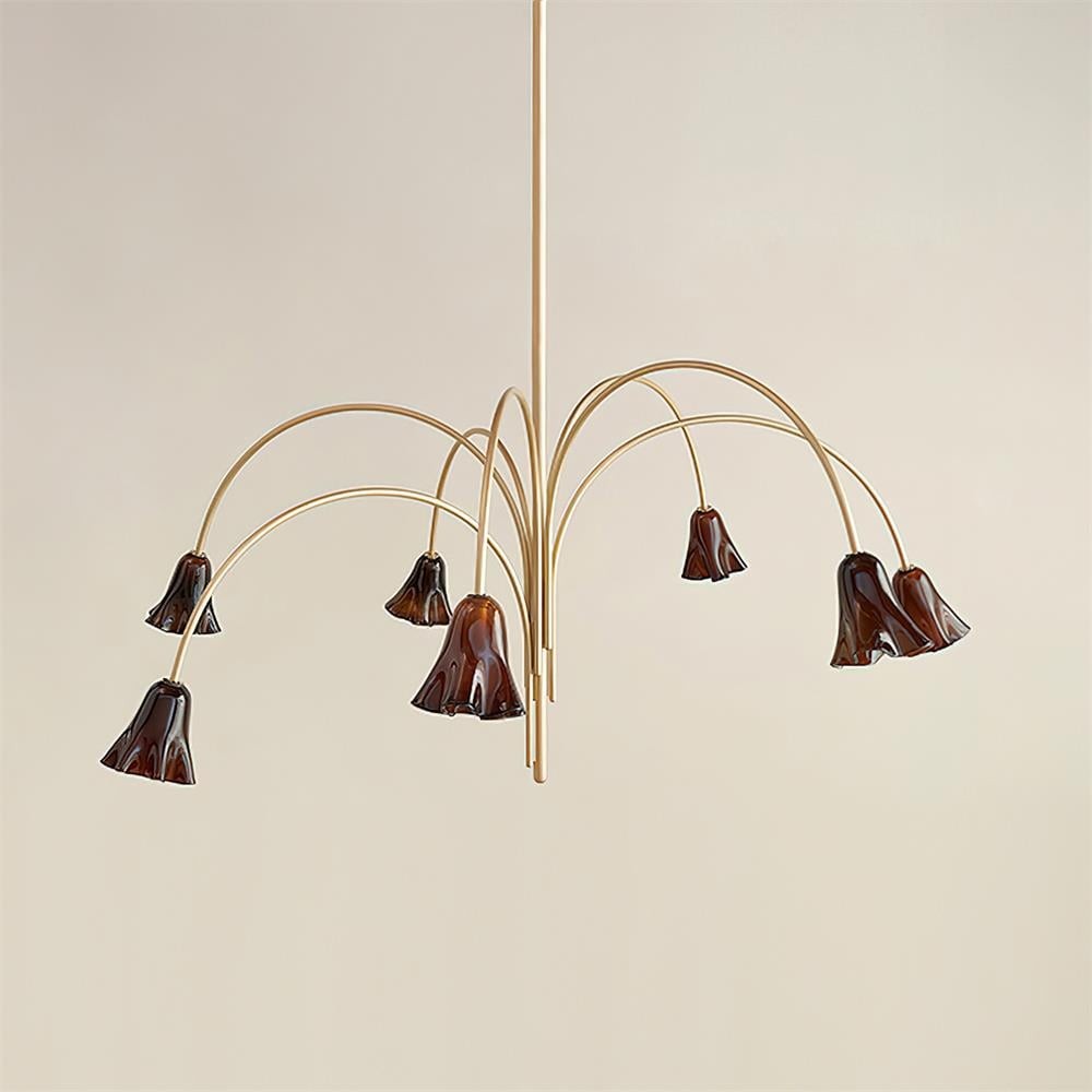 Bellina Lily Glass Flower Chandelier - Romantic Lighting for Interior T280