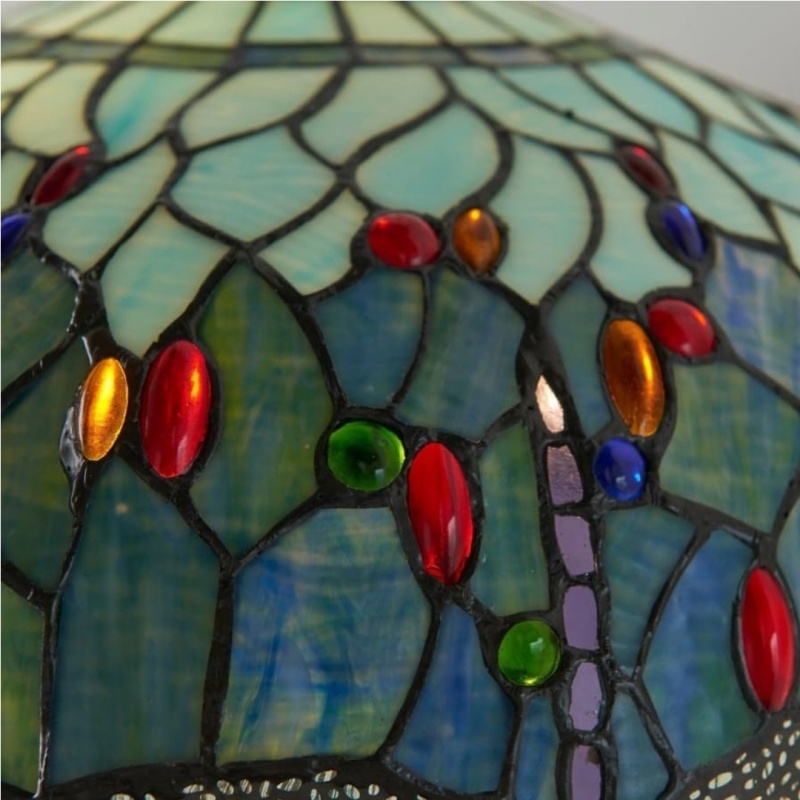 TiffStar Art Glass Floor Lamp with Ornamental Pattern Shade - Standing Light for Living Rooms T943