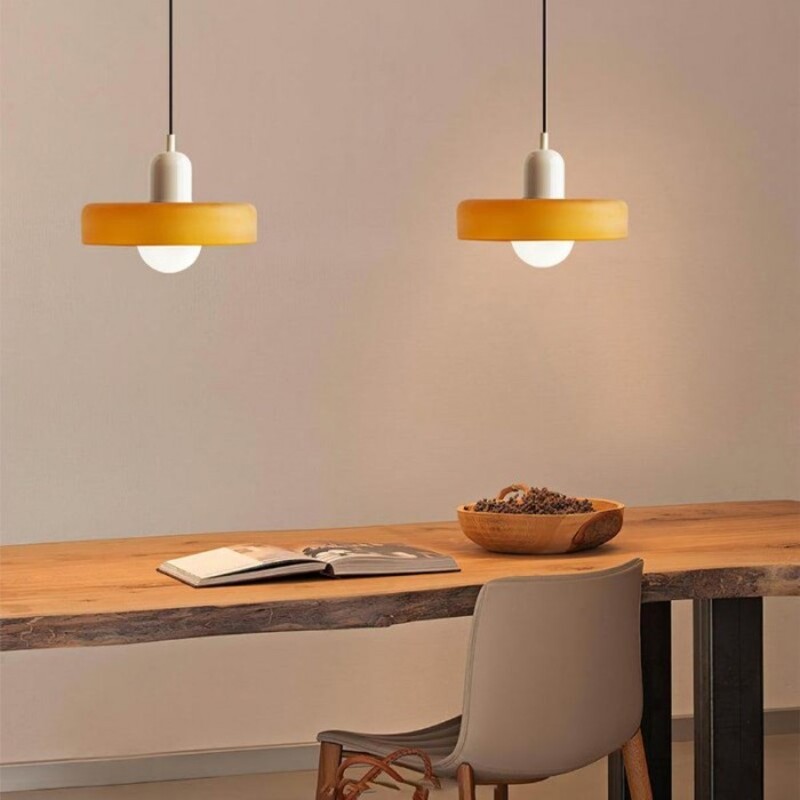 Morandi Glass Disc Orb Pendant Lamp S09