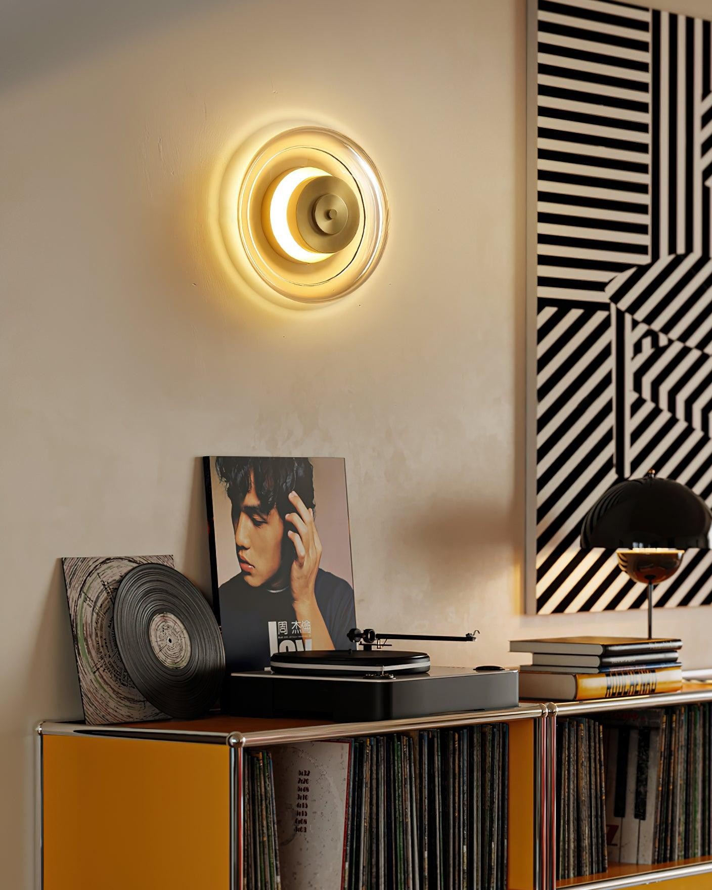 Postmodern Brass Glass Wall Lamp M112