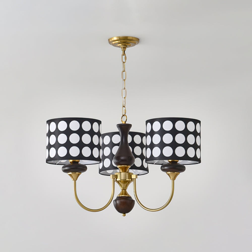 Geometry Black Polka Dots Fabric Chandelier S364