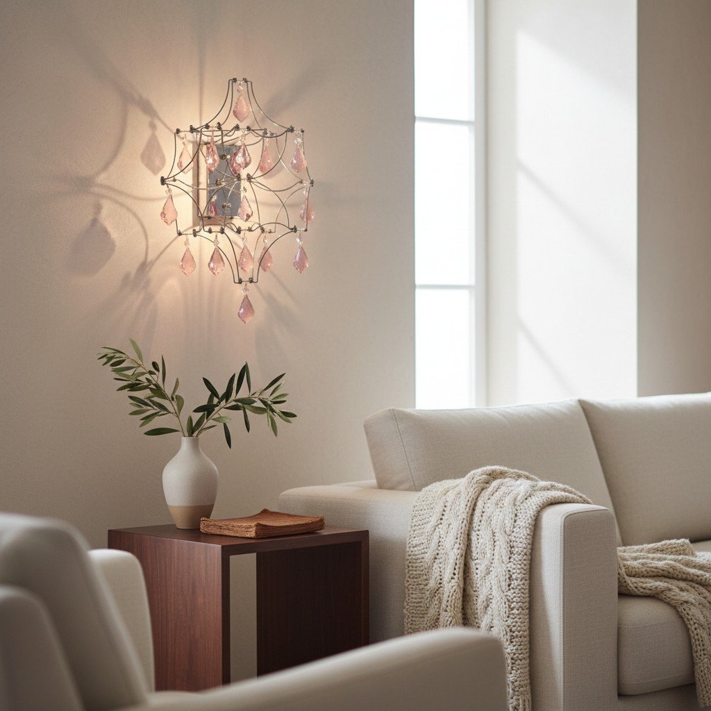 Crynora Crystal Cascade Wall Sconce - Sparkling Firefly Effect LED Light for Bedroom or Living Room T545