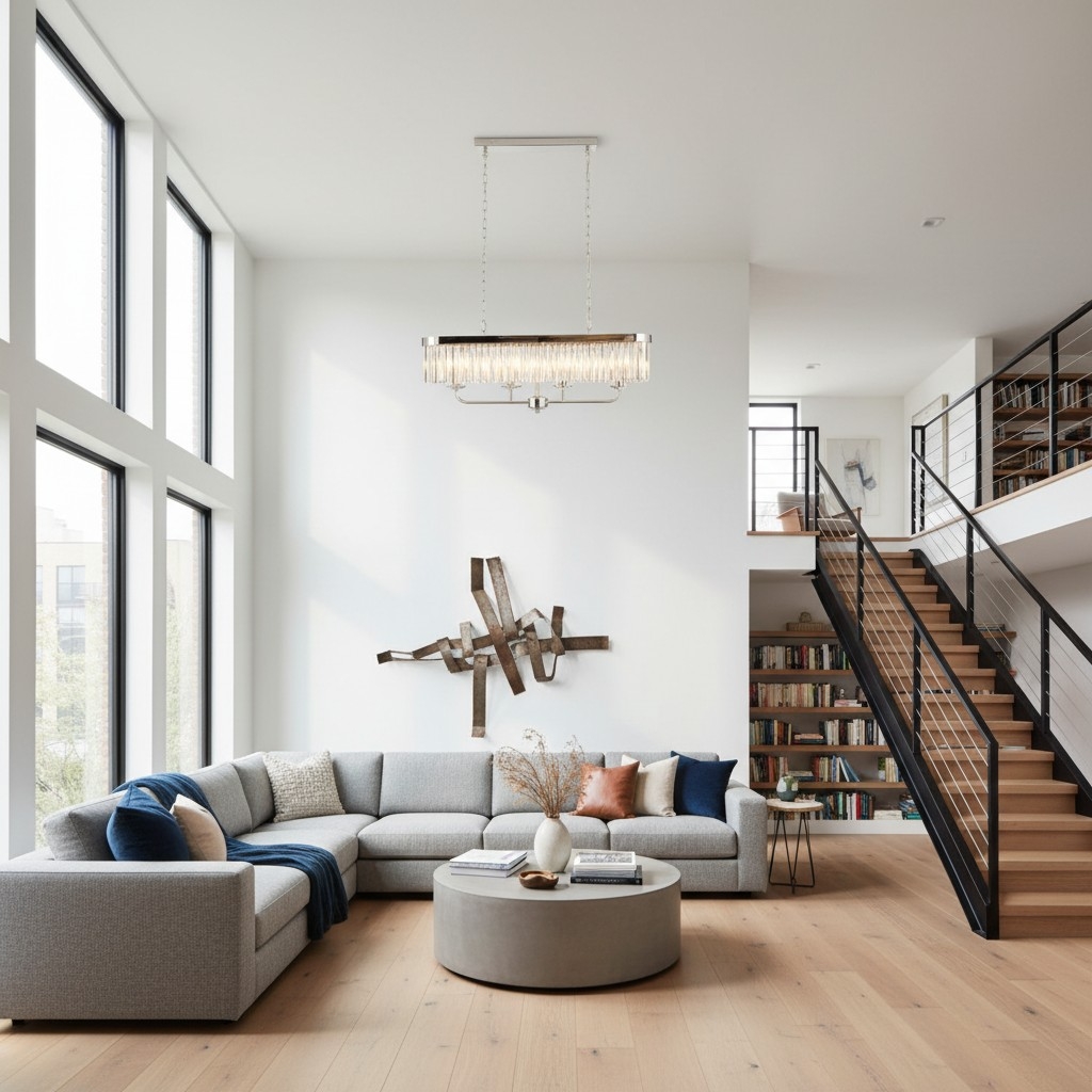 Beveline 4-Light Linear Ceiling Pendant With Cut Faceted Glass - Sleek Metal Frame For Dining T858