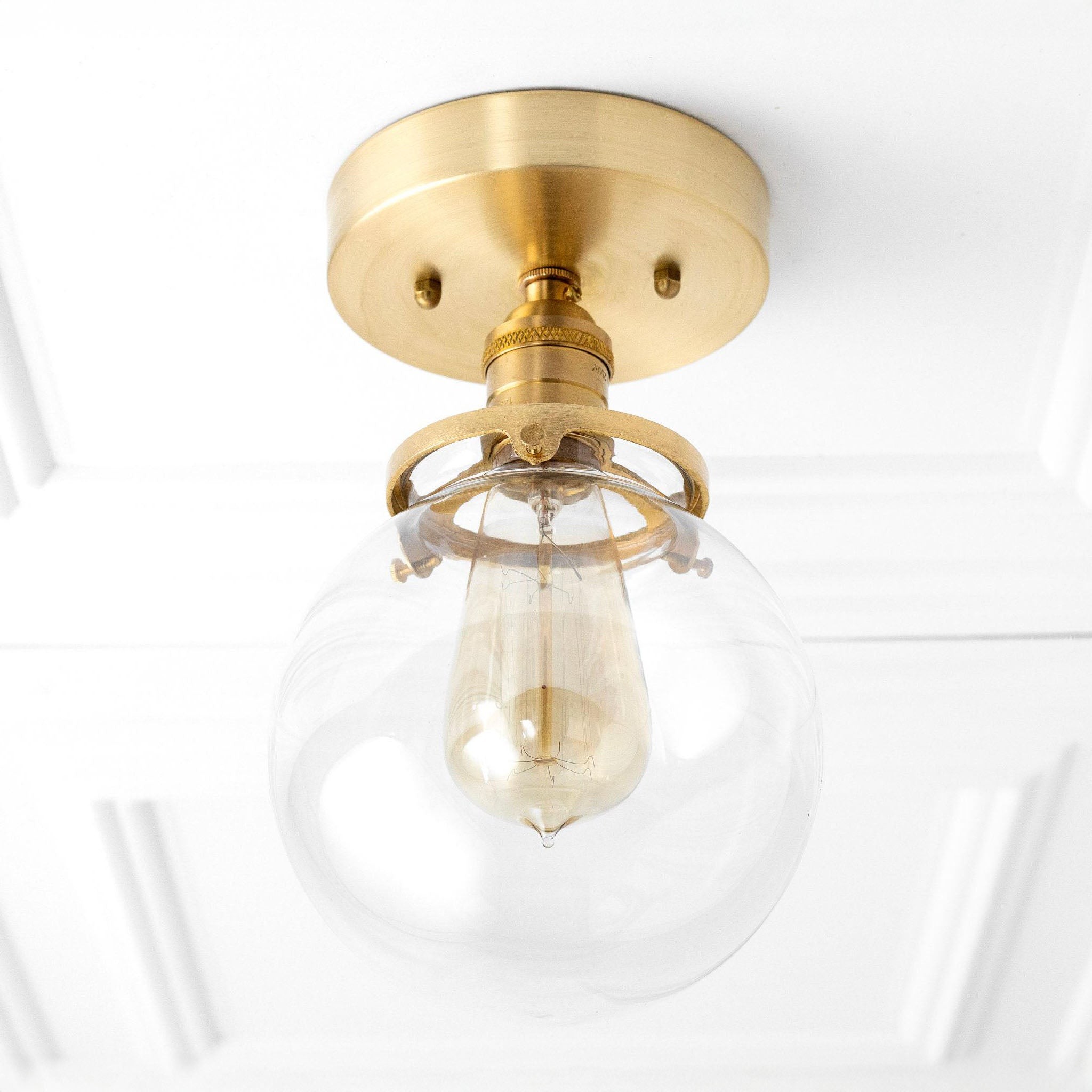 Glorica Glass Retro Globe Ceiling Light - Vintage Industrial Home Lighting T369