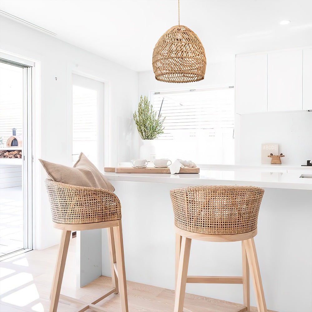 Wicker Basket Rattan Pendant Light S74