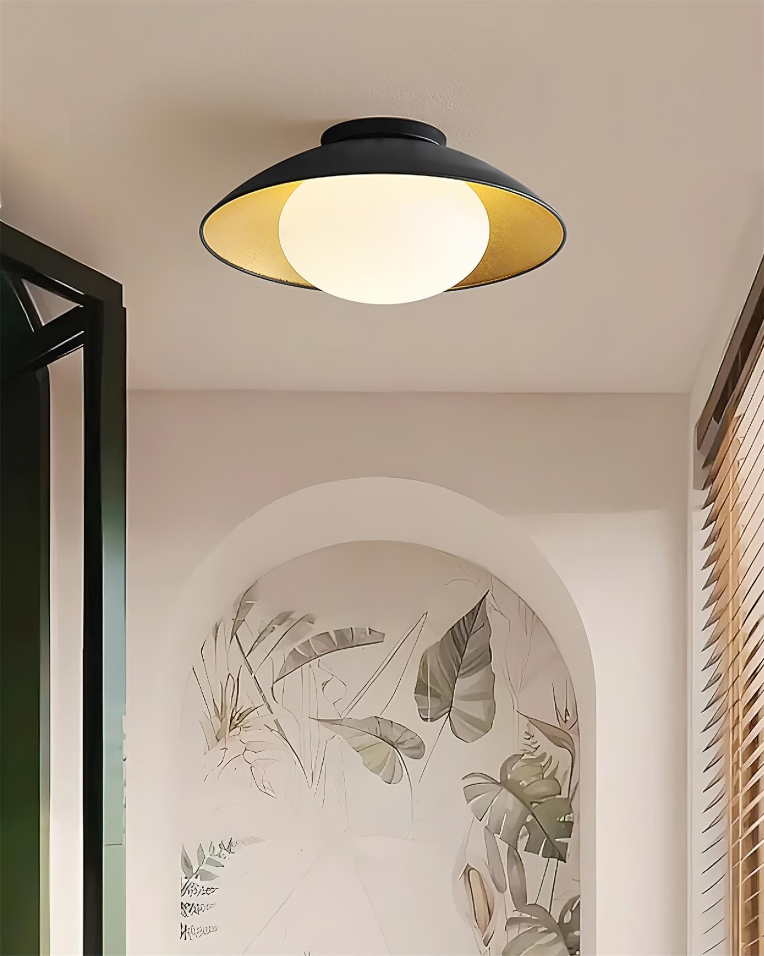 French Retro Flying Saucer Bowl Ceiling Light M134