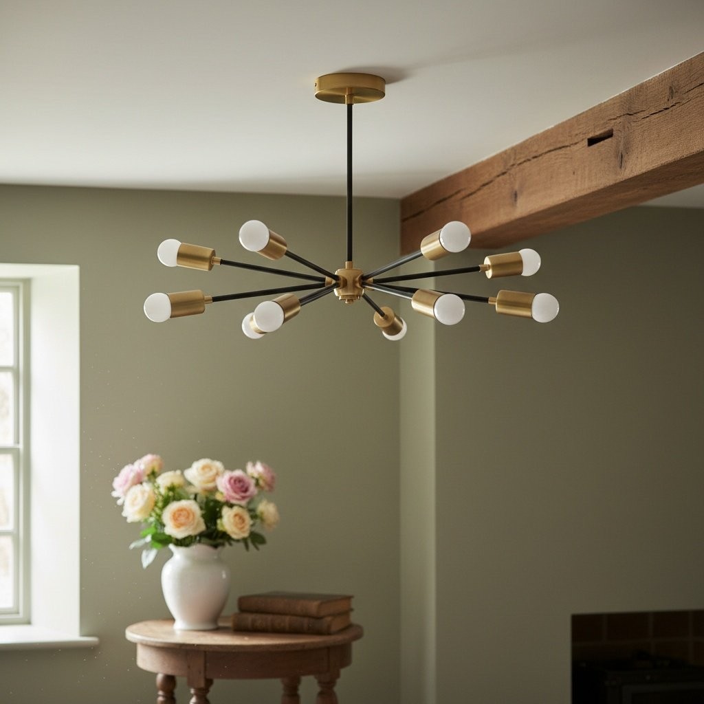 Mobilux Line Modern Chandelier - Mid Century Ceiling Light Fixture T349