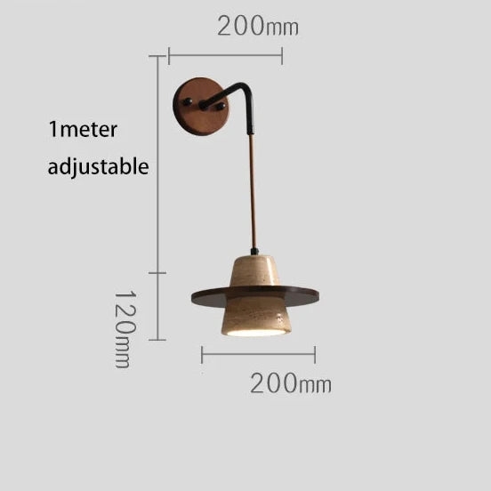 Travertine Medieval Wood Stone Pendant Light T2147
