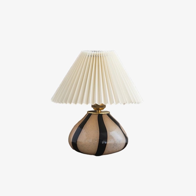 Undara Decorative Table Lamp – Fabric Shade Glass Base for Home T591