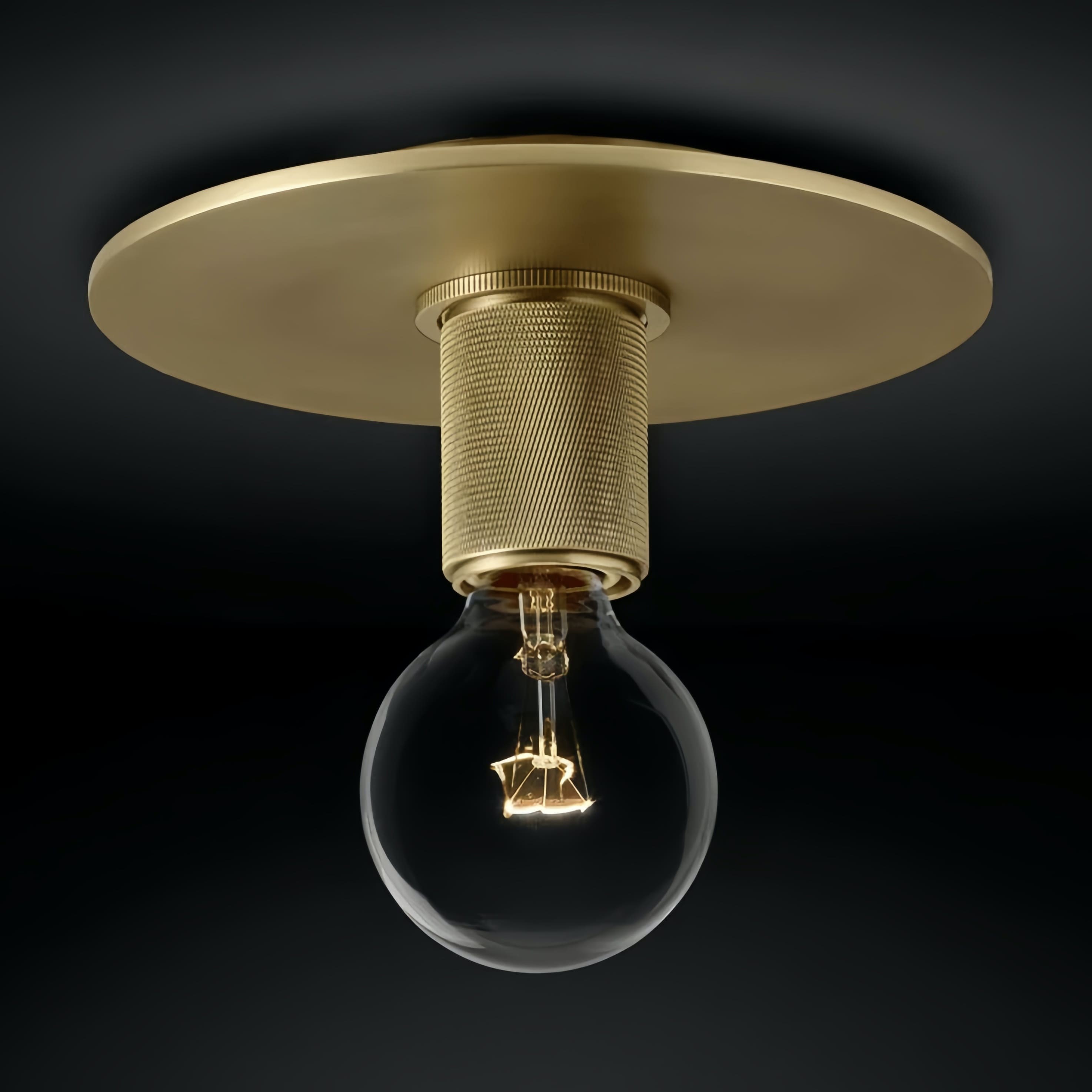 Versatile Flush Mount Light – Modern Glass & Open Bulb Design S232