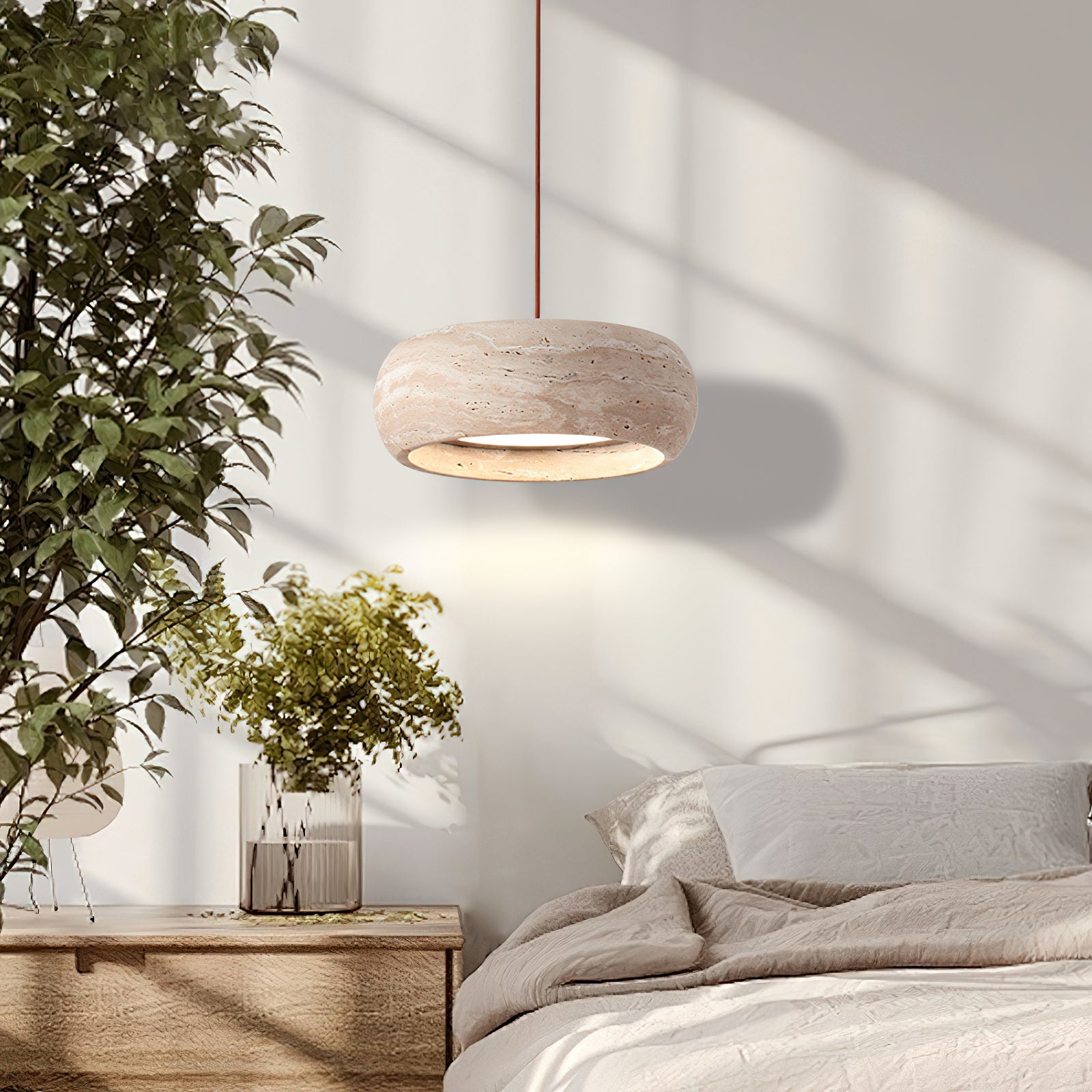 Travertine Drum Pendant Lamp T1832