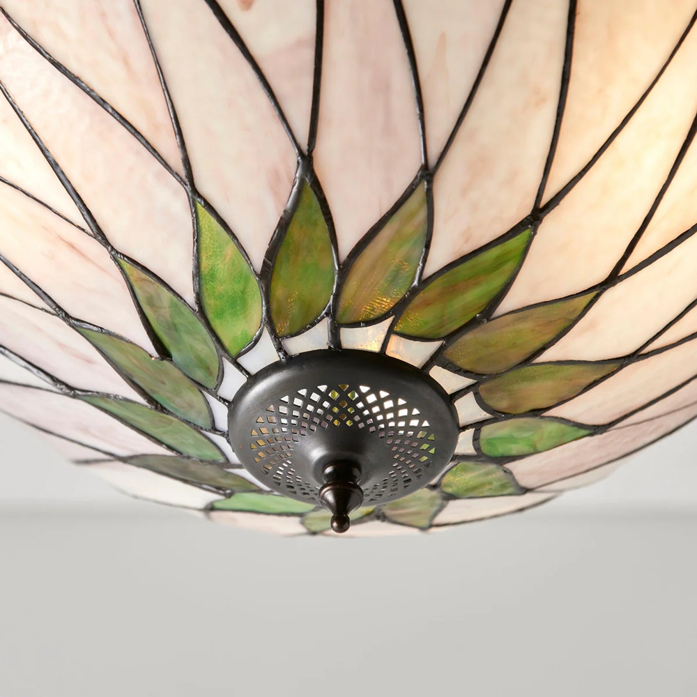 TF Hutchinson Tiffany Pendant - Inverted Art Glass Adjustable Ceiling Light for Home T903