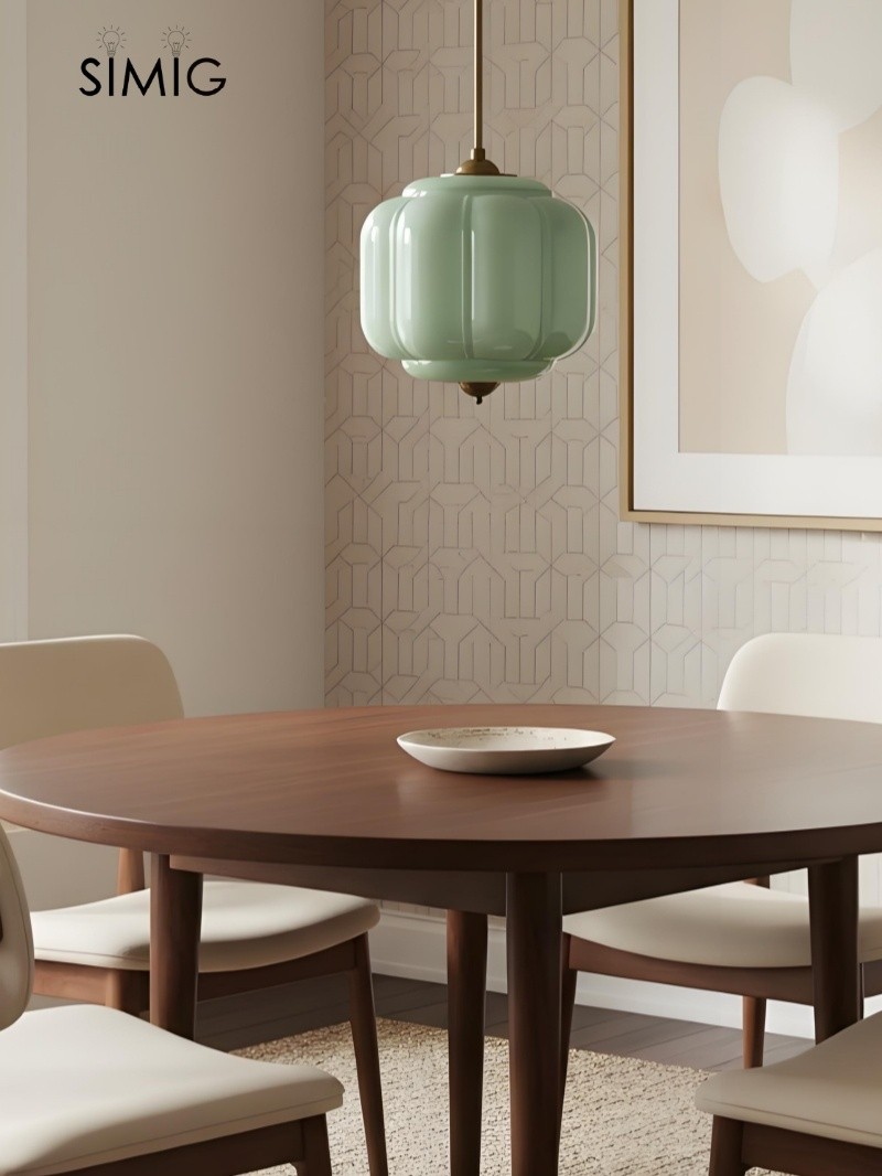Eloise Vintage Milk Glass Pendant Light - Chic Retro Lighting for Dining Rooms S215