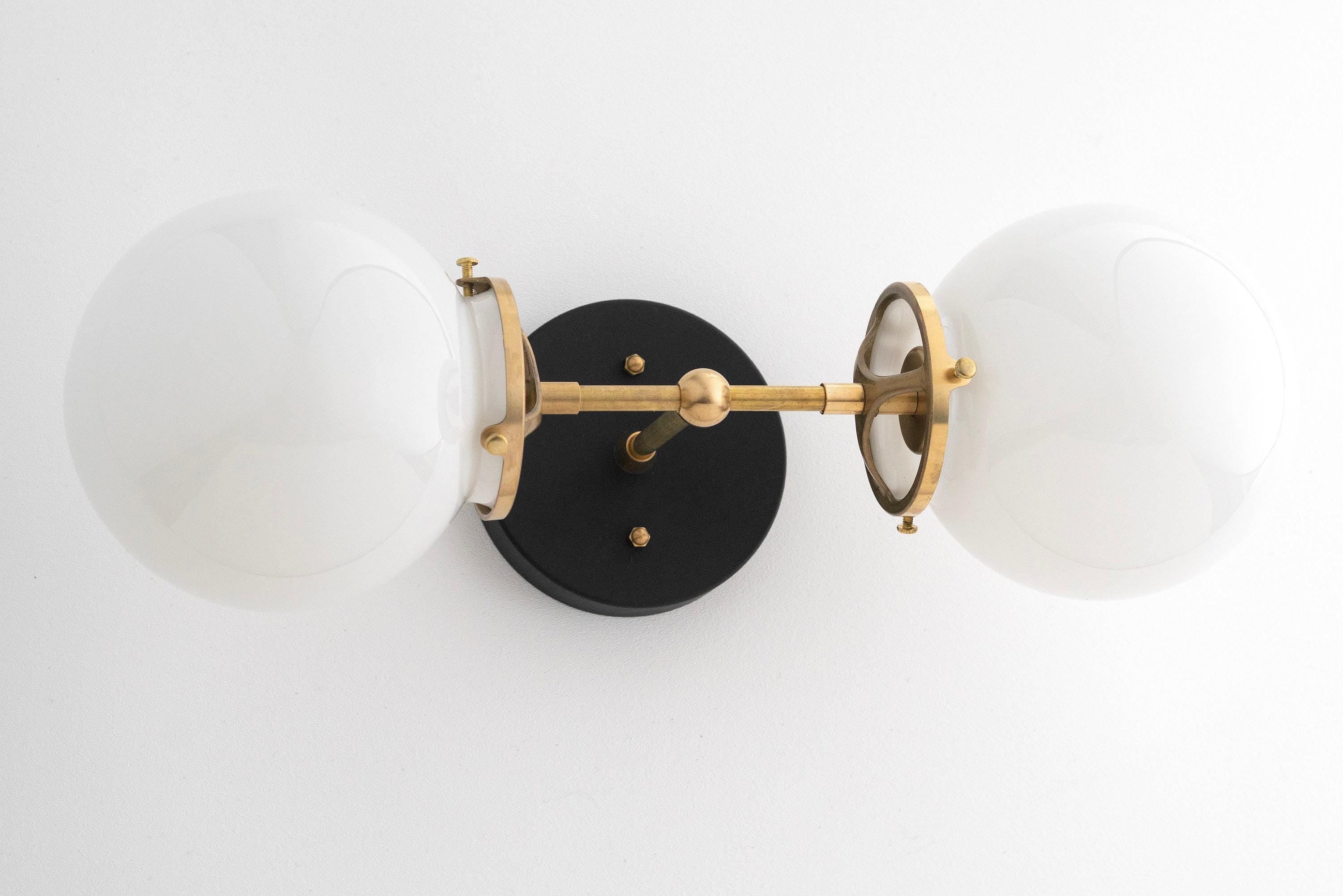 Lumio Globe Art Deco Vanity Light -  Opal Globe Bathroom Sconce T320
