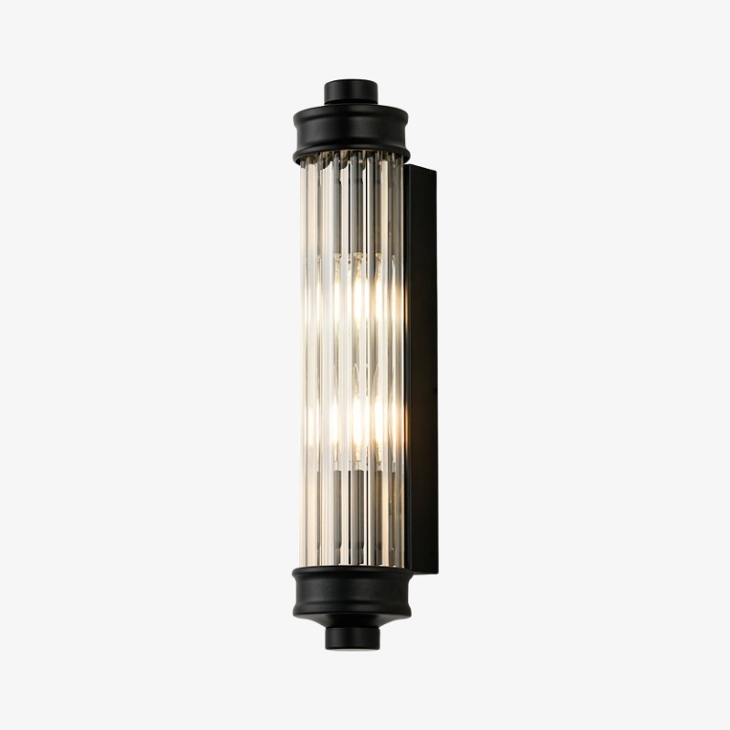 Bravira Ribbed Cylindrical Glass Sconce - Nordic Modern Wall Light U03