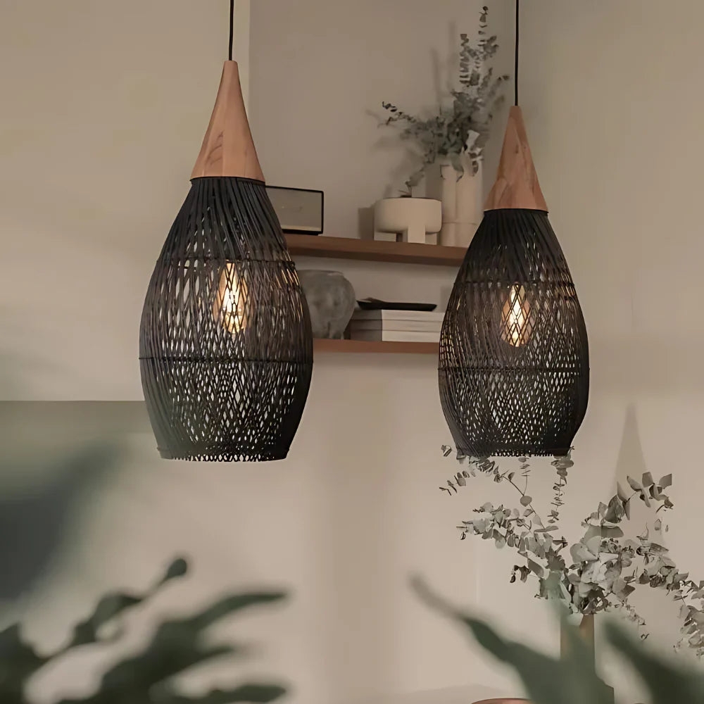 Handmade Rattan Tapestry Pendant Light T2063
