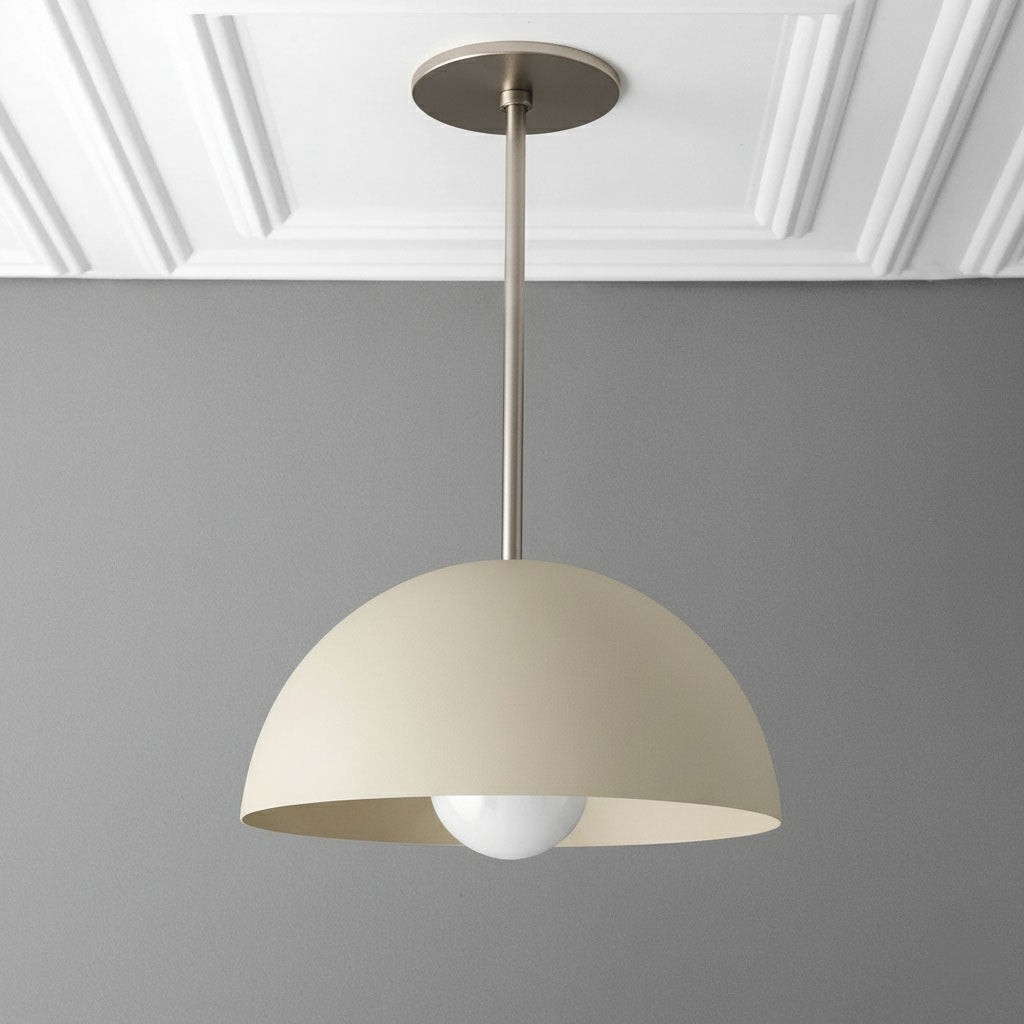 Metio Dome Neutral Dome Pendant - Modern Metal Accent Lighting T381