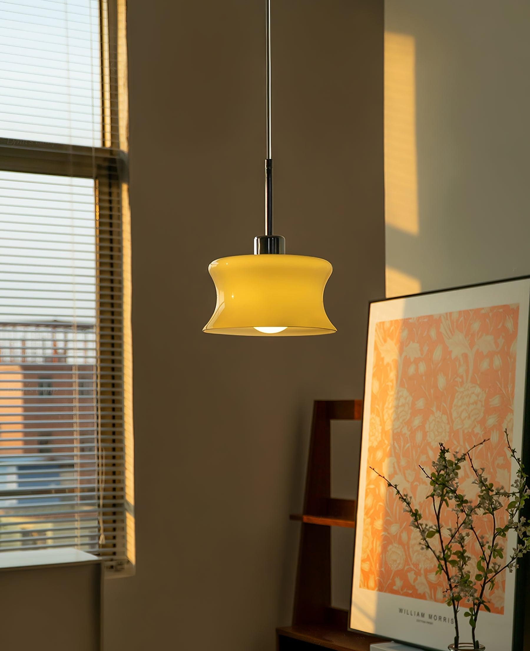 French Vintage Glass Window Pendant Lamp M392