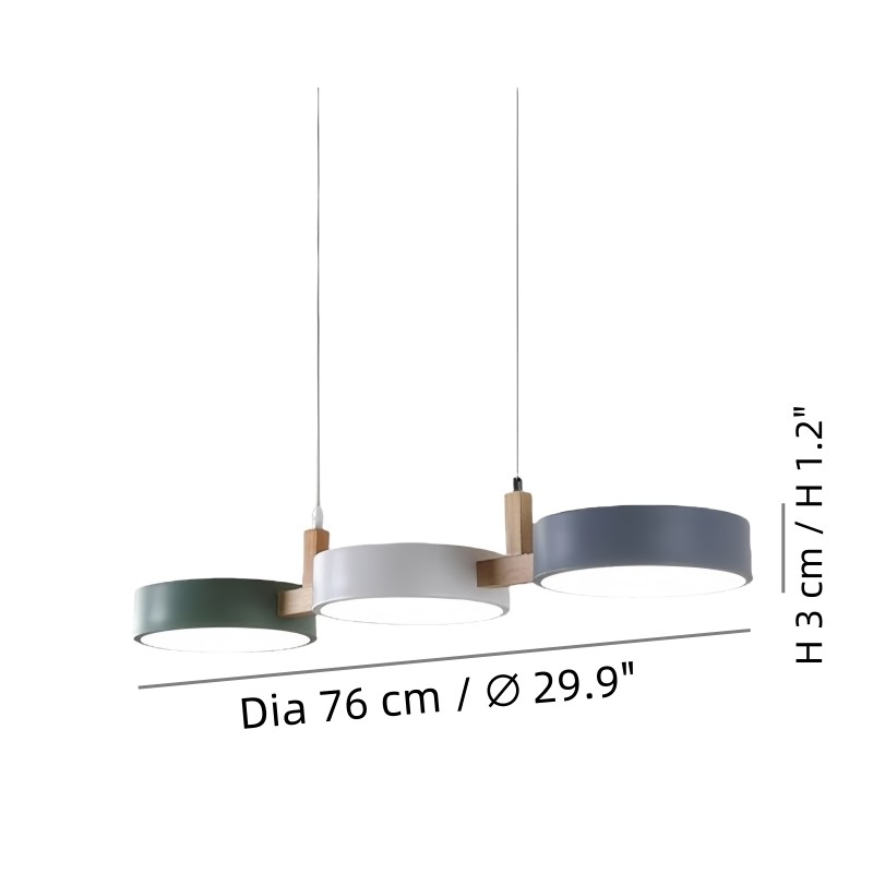 Nordic Modern Simple Macaron 3 Head Pendant Lamp M30