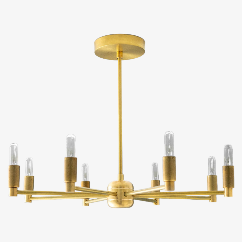 Mobilux Line Modern Chandelier - 8 Arm Mid Century Hanging Light T338