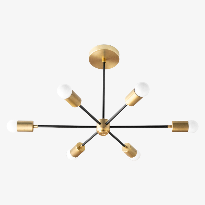 Mobilux Line Mid Century Modern Chandelier - 6 Heads Hanging Ceiling Light T312