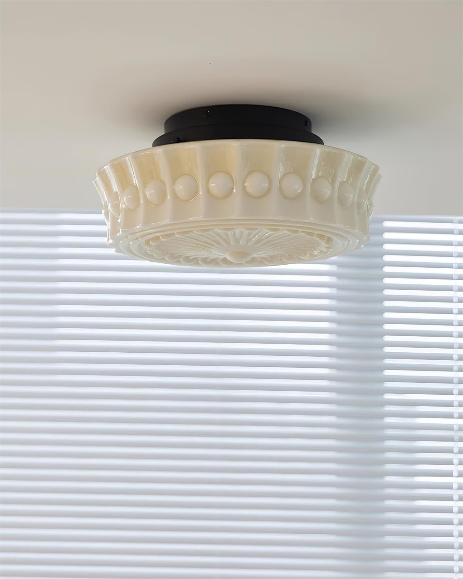 Rigidus French Vintage Glass Cream Style Ceiling Light M52