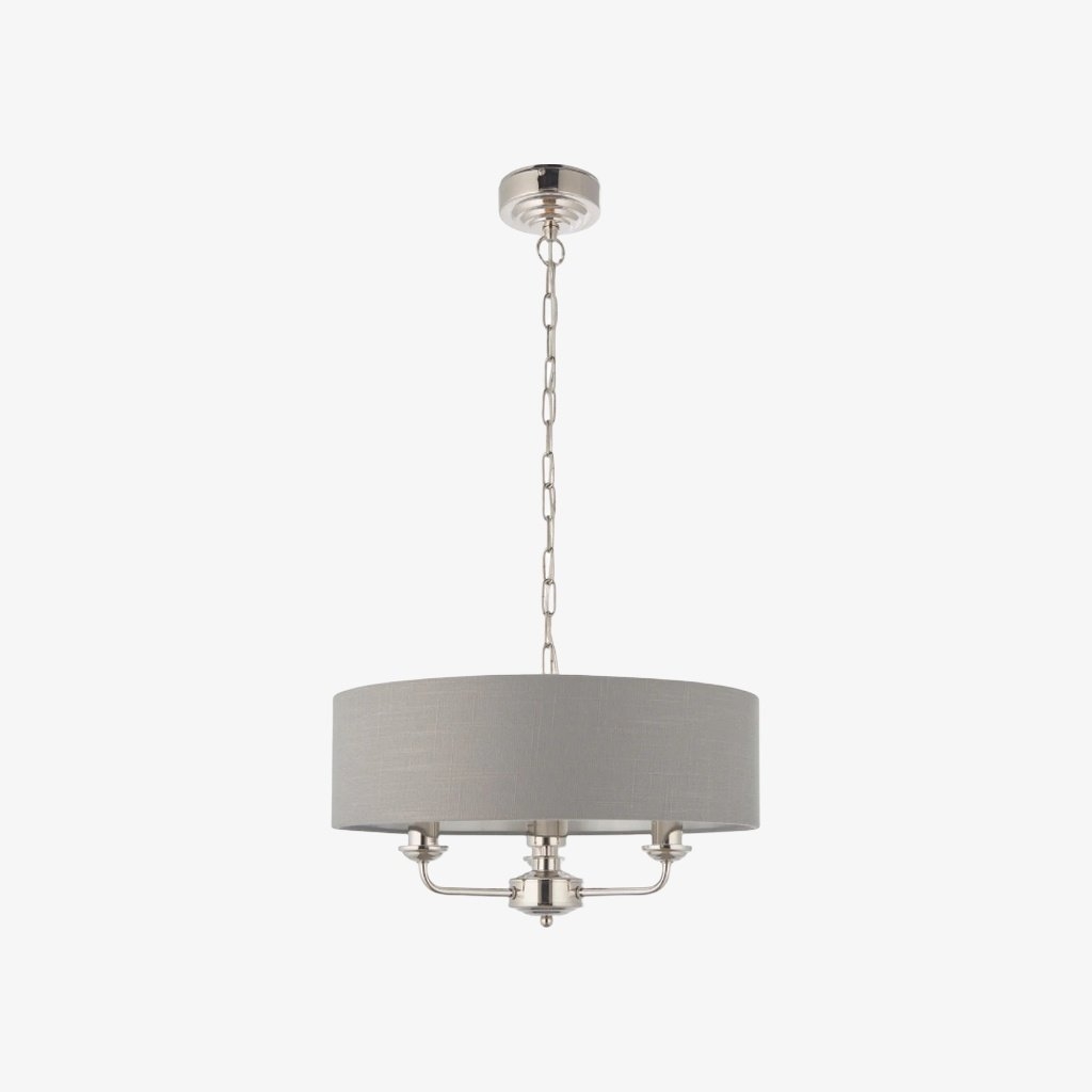 Tela Pendant - Elegant Linen Shades and Classic Dining Room Lighting T667