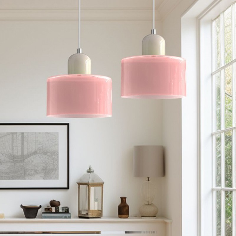 Nordic Morandi Cylinder Glass Pendant Light S66