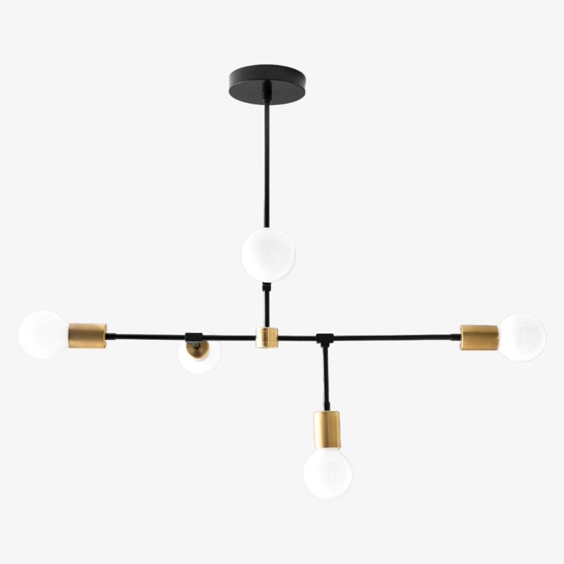 Mobilux Line 5 Light Chandelier - Modern Ceiling Hanging Lamp for Dining Room T355