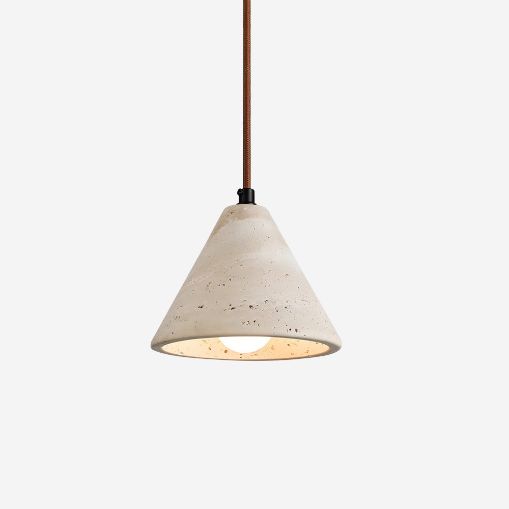 Travertine Cone Pendant Lamp - Minimalist Kitchen Island Light M160