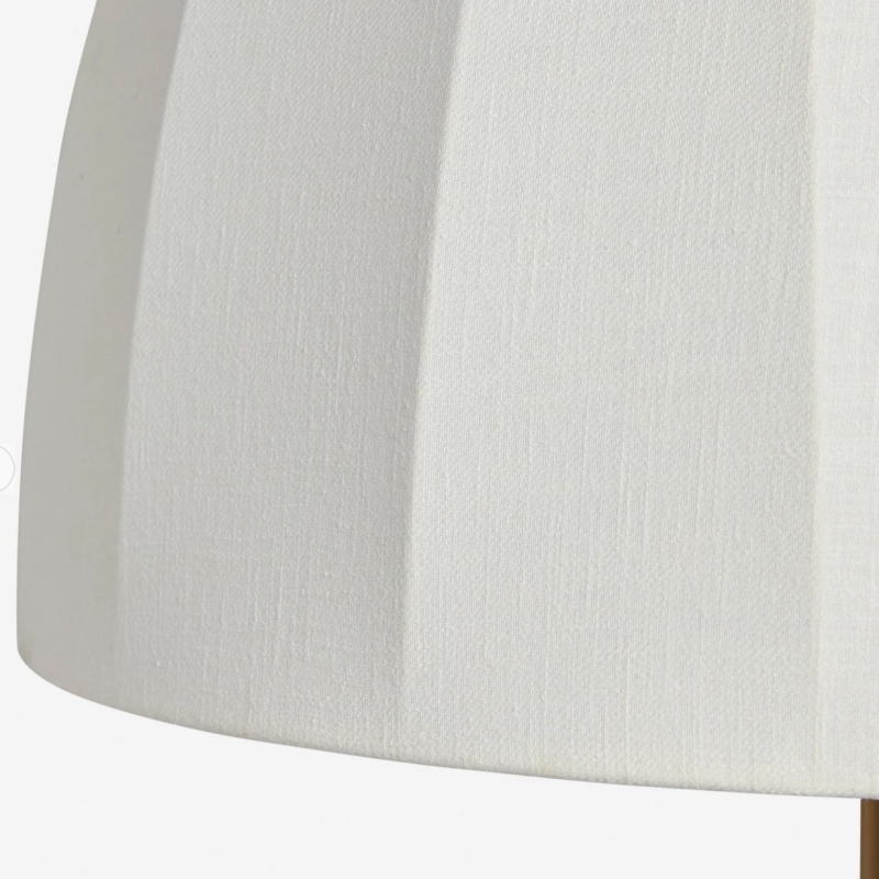 Vellaro Brass Floor Lamp with Fabric Shade - Modern Standing Light for Living Room or Bedroom T697