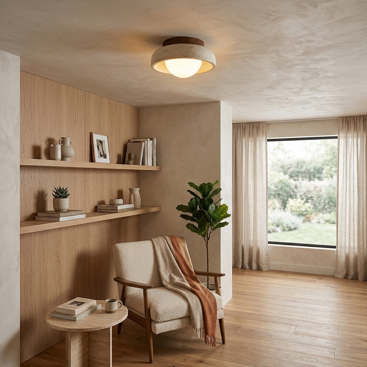 Piedra Travertine Ceiling Lamp T1906