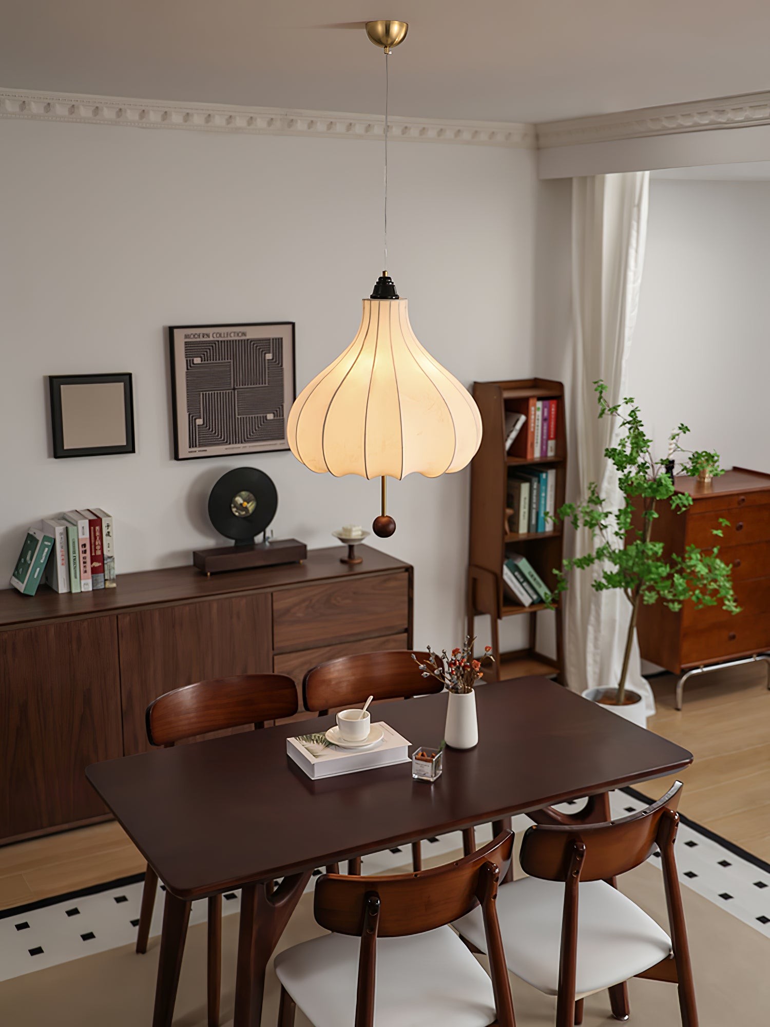 Retro Chestnut Fabric Pendant Light M465