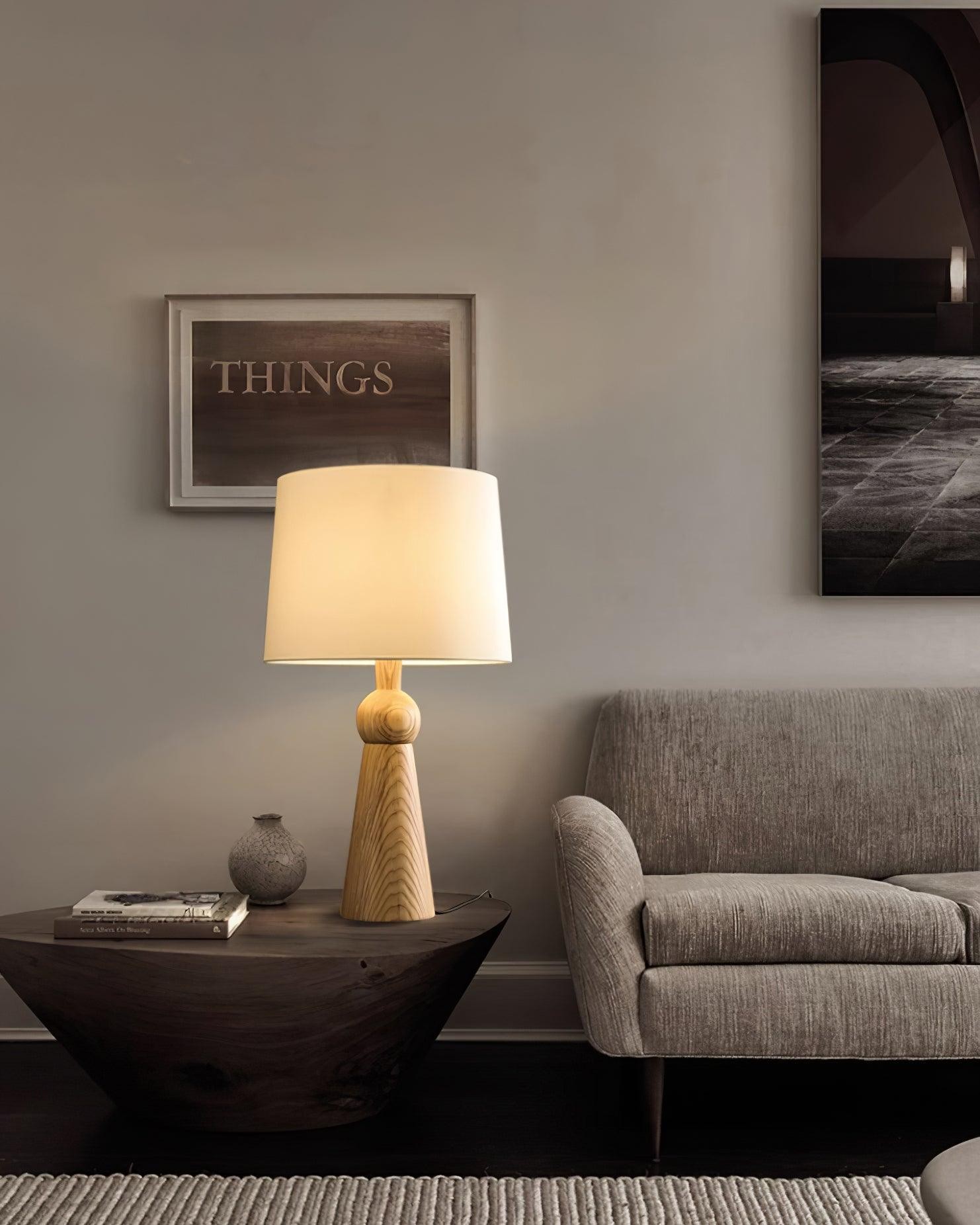 Nordic Retro Solid Wood Fabric Table Lamp M572