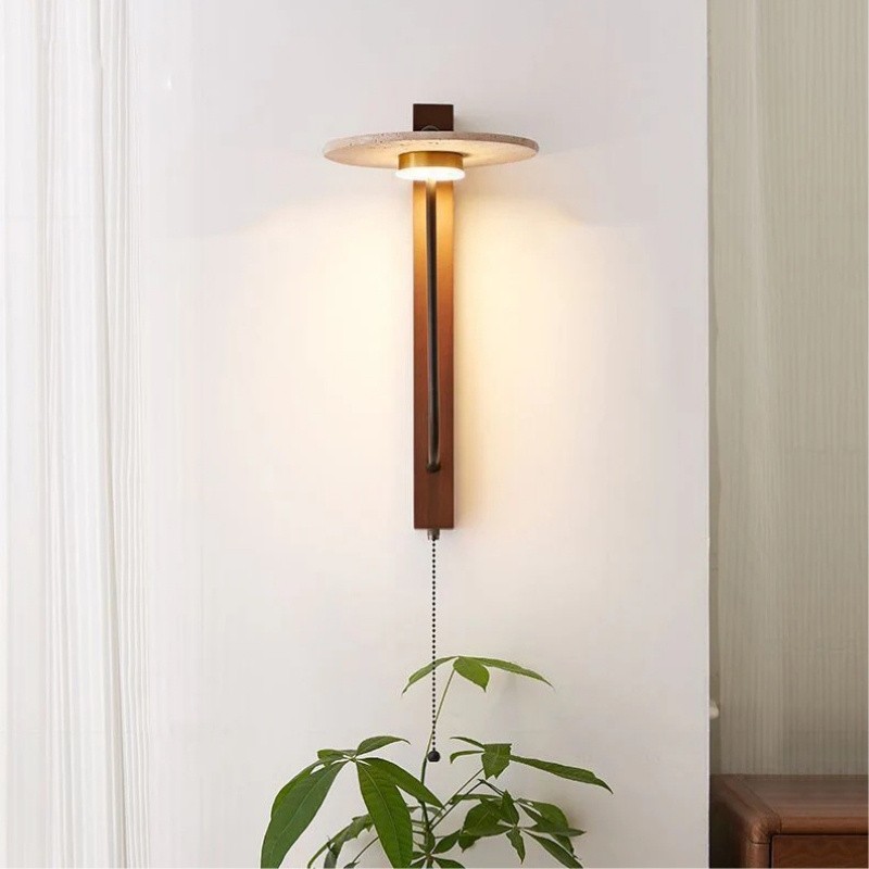 Retro Umbrella LED Wall Light with Solid Wood - Warm Accent Lighting S329